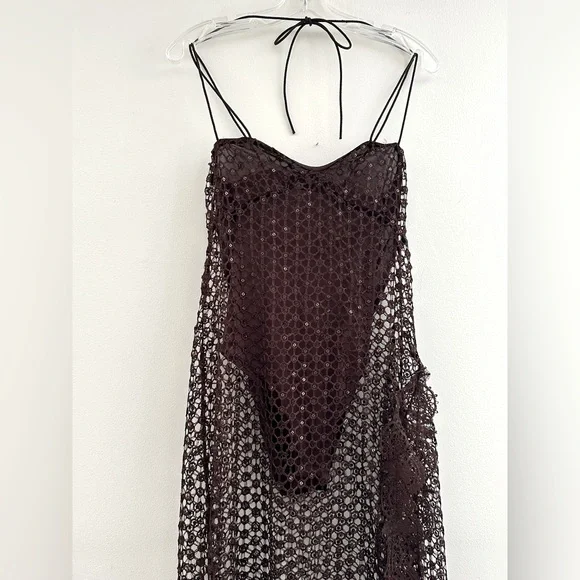 FREE PEOPLE X INTIMATELY || Smoke & Mirrors Brown Bodysuit Slip. Sz. XS - Picture 9 of 16